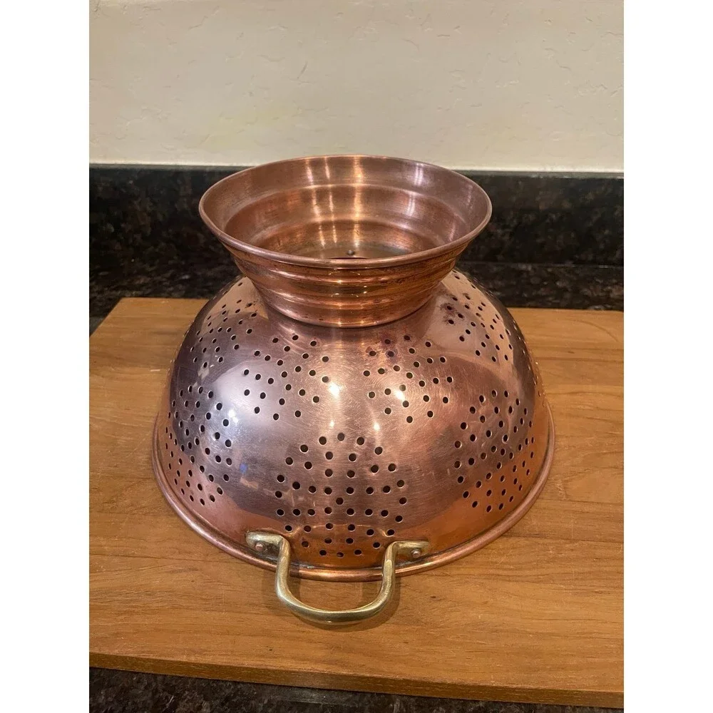 12 inch vintage copper colander